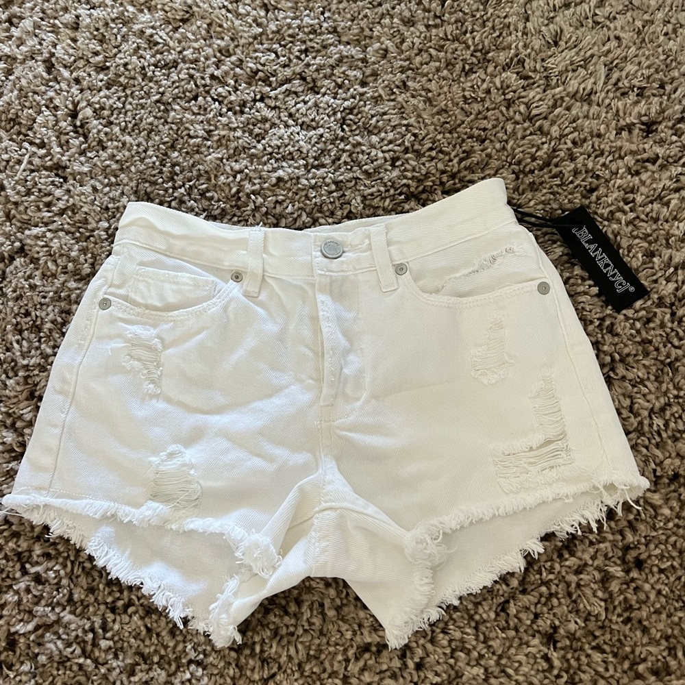 blank nyc white denim shorts.